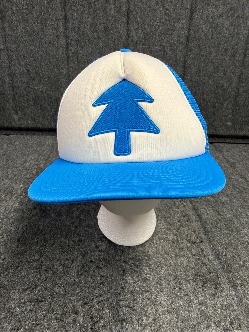 Gravity Falls Disney White and Blue Kids Trucker Hat with Tree Emblem